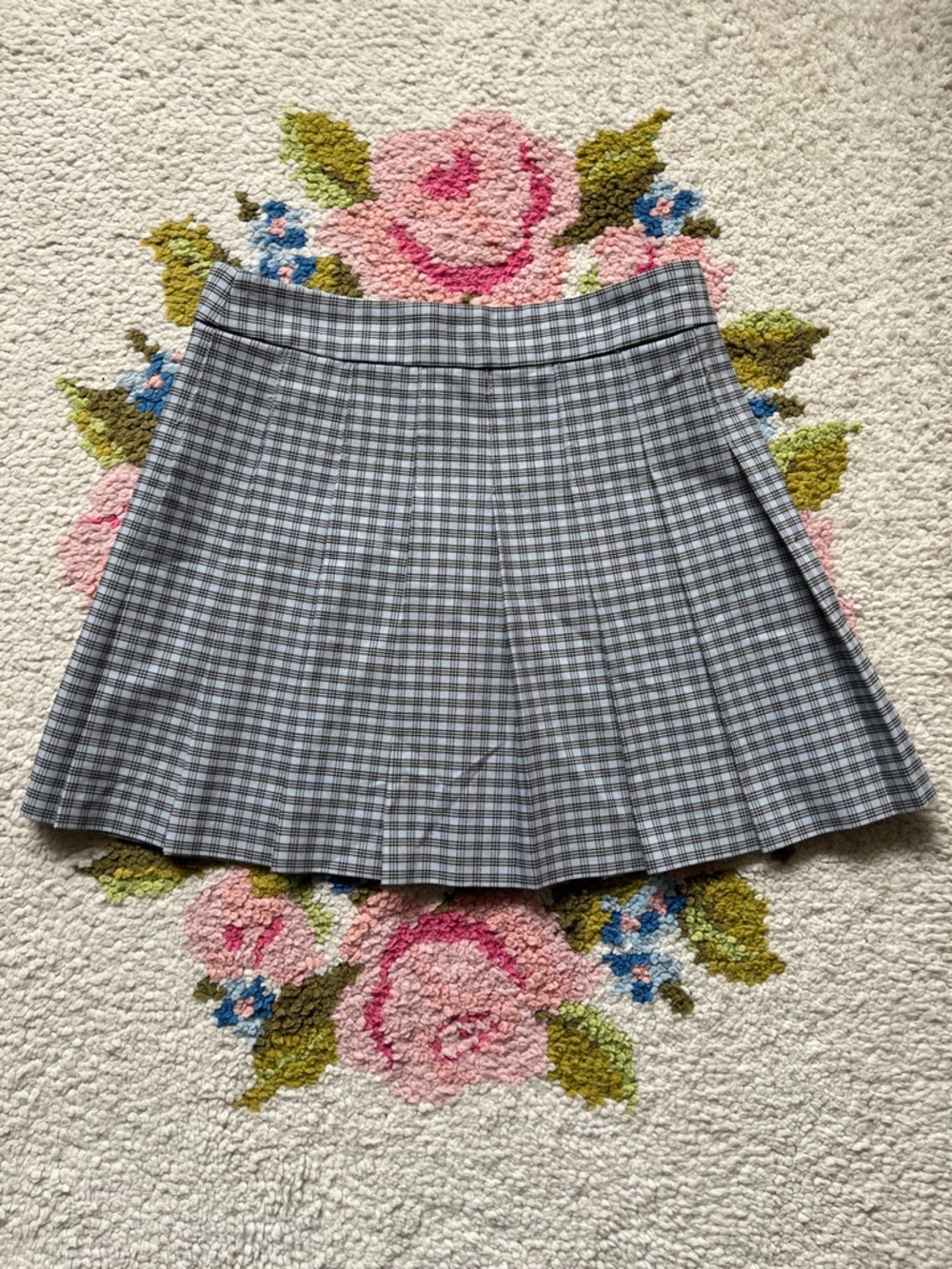 Aritzia Plaid Mini Skirt - Blue Check